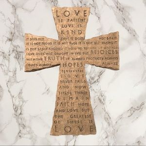 Stone Cross 1 Corinthians 13:4-8 Wall decor